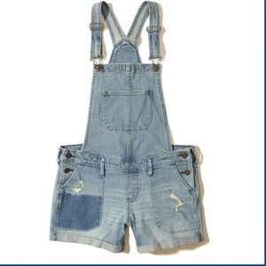 NWOT Hollister denim shorts overalls dungarees S